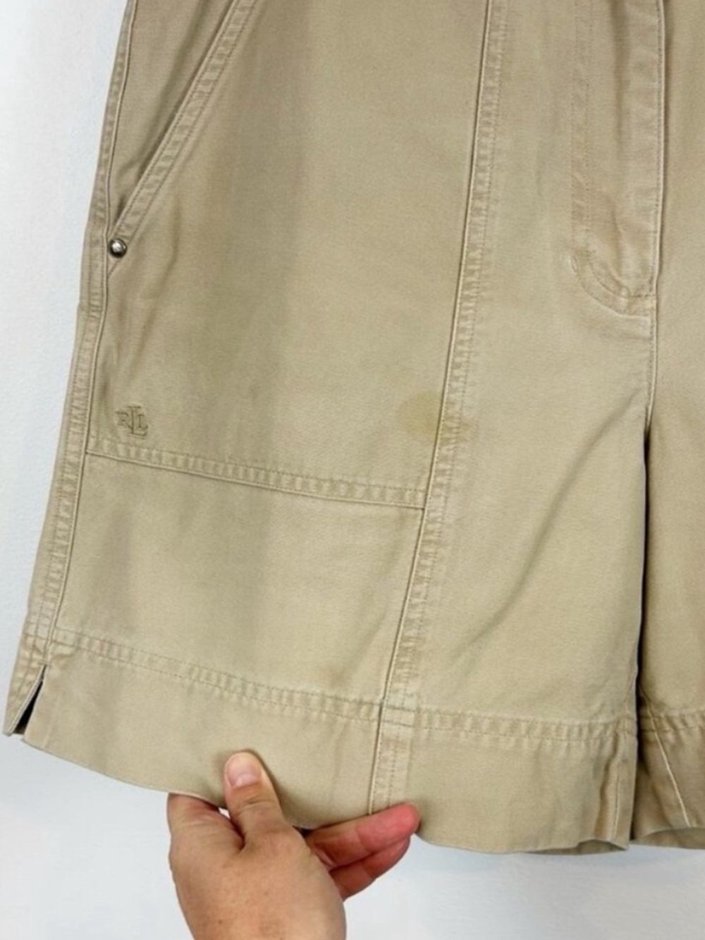 Ralph Lauren Beige Cotton Bermuda Shorts SIze 10 VTG 100% Cotton - Picture 3 of 8